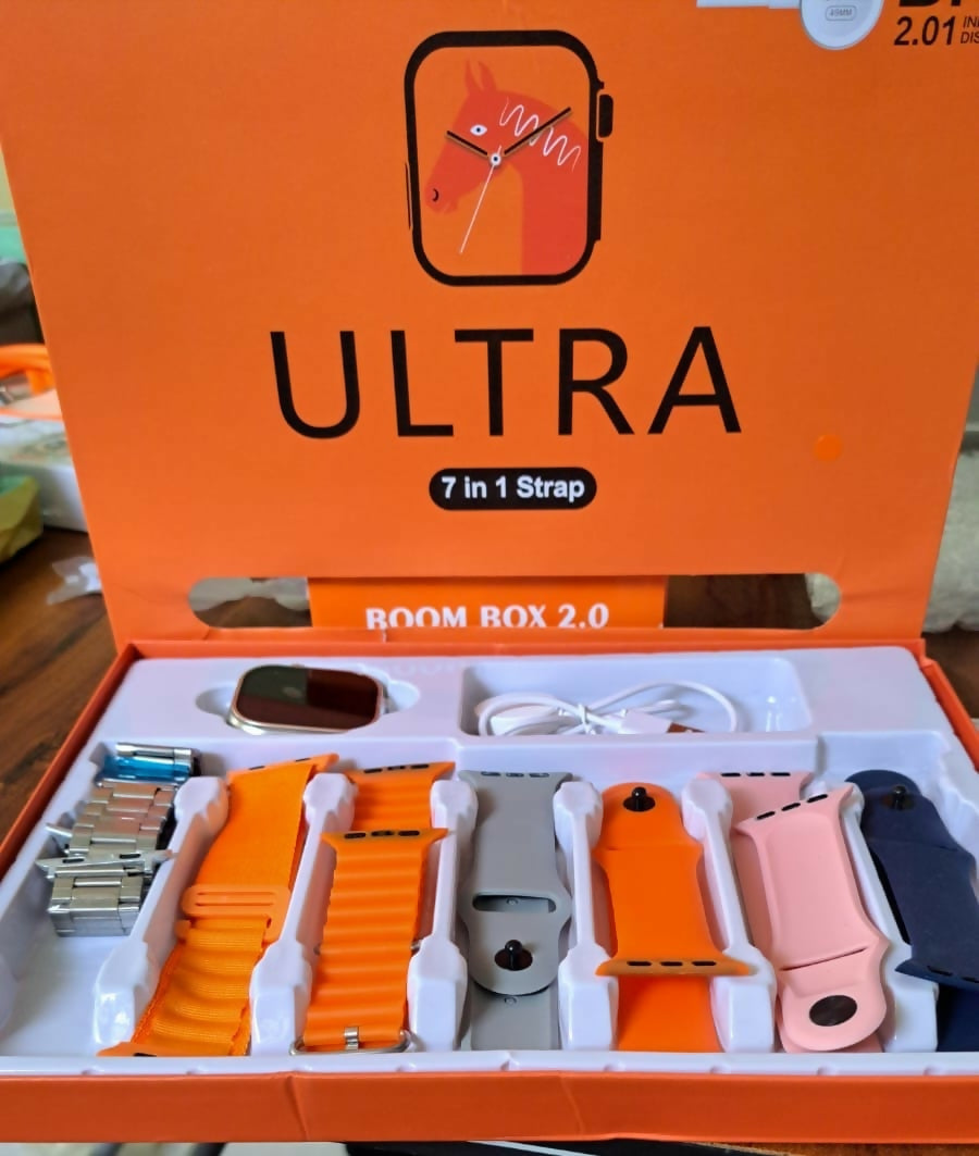 7 Strap Smart Watch Combo (Orange)