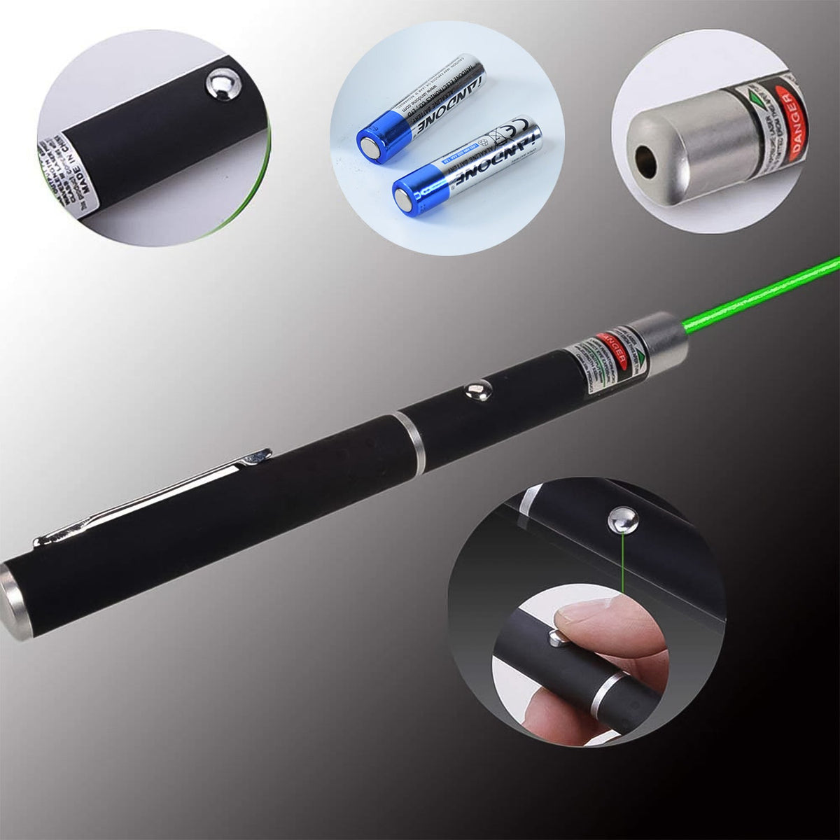 High-power Laser Pointer Pen With 2 Aa Batteries (1 Set) HP DD