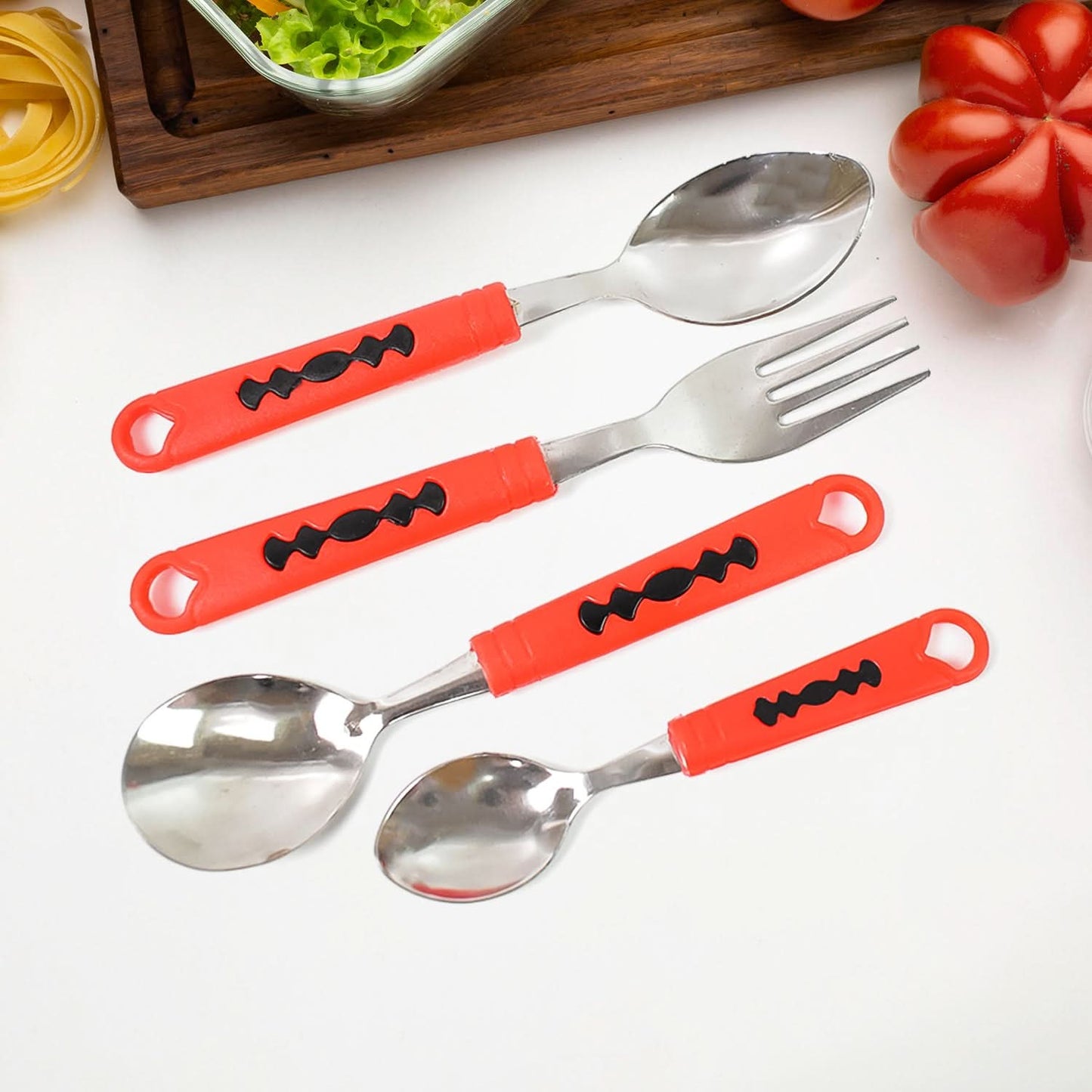 Classic 24-Piece Stainless Steel Cutlery Set with Stand – Elegant Dining Table Set