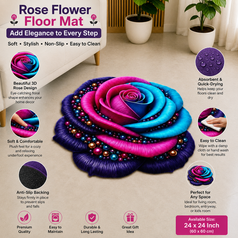 25X25 Inches Modern Decorative Door Mat | Water Absorbent Floor Mat for Living Room.