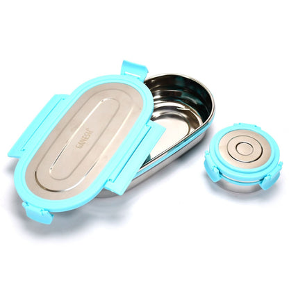 Ganesh Stainless Steel Lunch Box Set – 2-Piece Tiffin for Kids & School Use