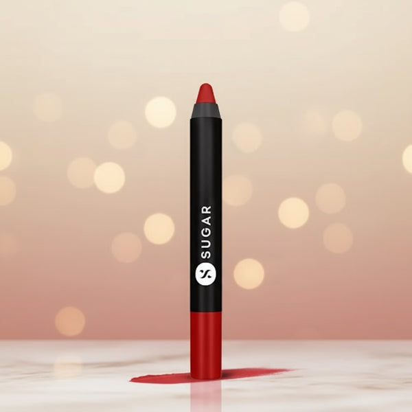 Sugar Cosmetics Matte As Hell Crayon Lipstick - Highly Pigmented & Long Lasting, Red, 2.8 g 01 Scarlett O'hara