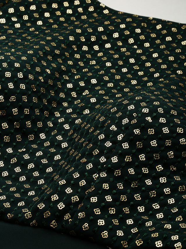 Bollywood Vogue Ready To Wear Green Georgette Embroidered Gown