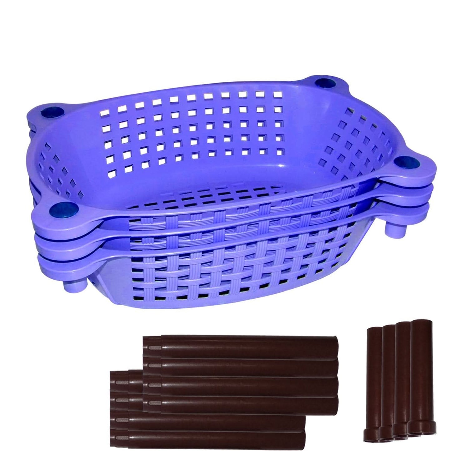 Multipurpose Plastic Storage Rack Organiser - 3 Pcs