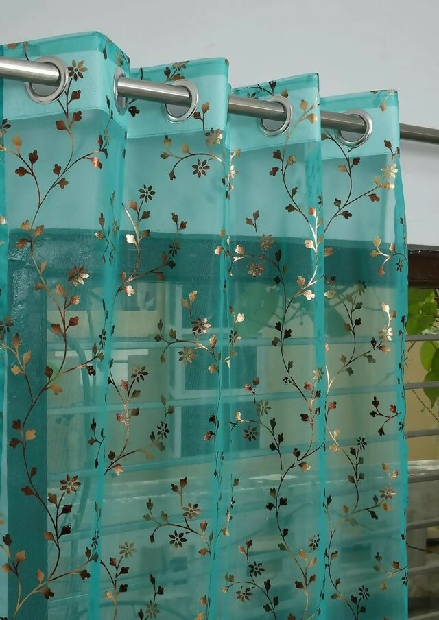 Shree Decor Sheer Transparent Net Curtain – Design 4 (700 Series) | 7FT | Lightweight Decorative for Door, Window & Pooja Room