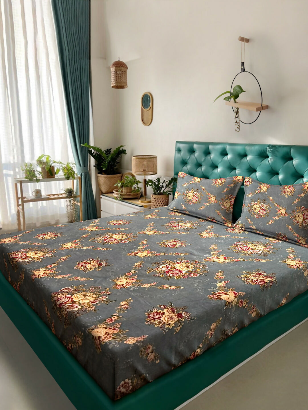 Easy Care Micro Polyester Double Bedsheet with 2 Pillow Covers (224x254 cm) PANCHAJANYA FASHIONS