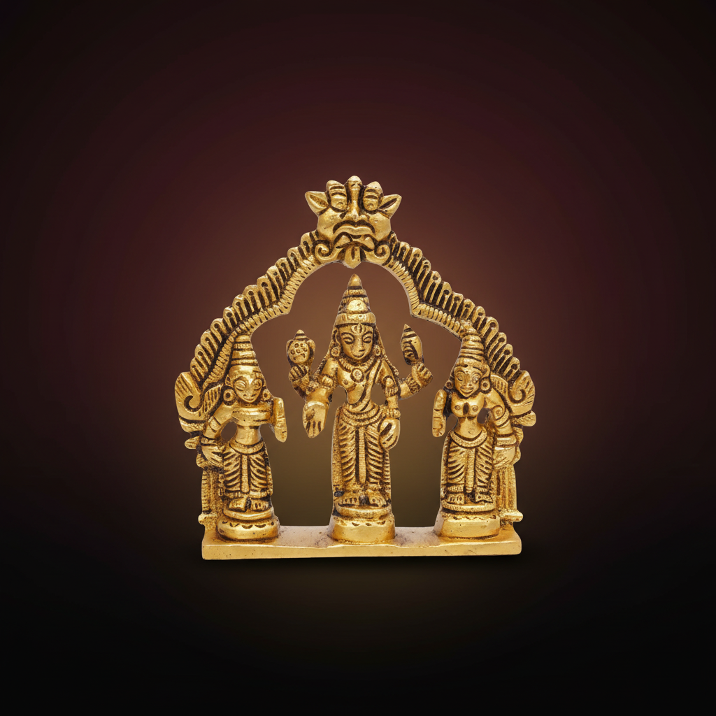 Classic Divine - Brass Perumal Set - 10 cm SUPER