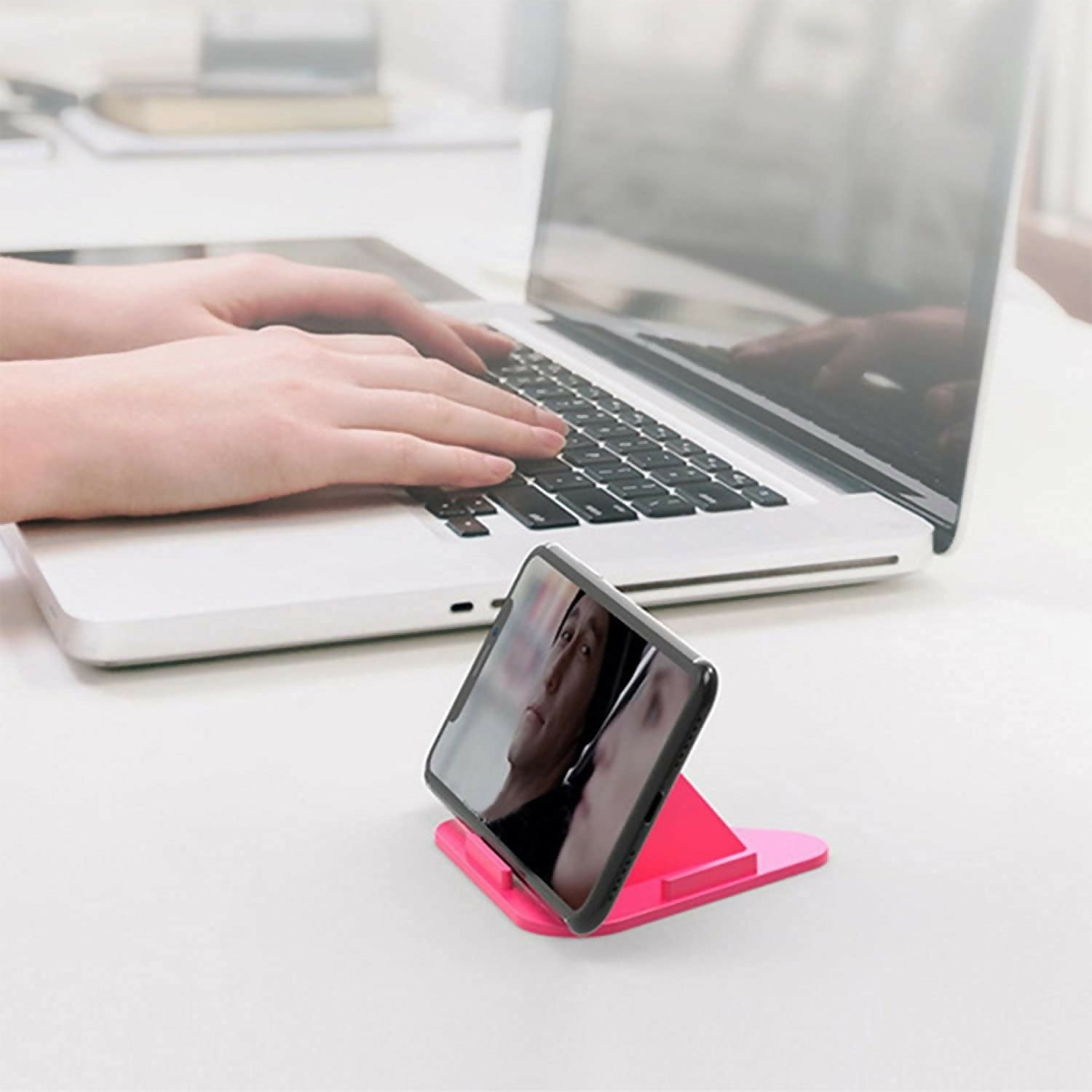 Three-Sided Pyramid Mobile Stand Universal Desktop/Table Holder, Anti-Slip & Adjustable