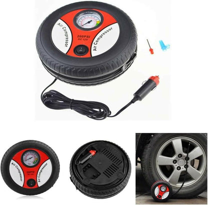 Electric DC12V Tire Inflator Compressor Pump Mini Car, Bicycle, Motorbike Air Compressor - HalfPe