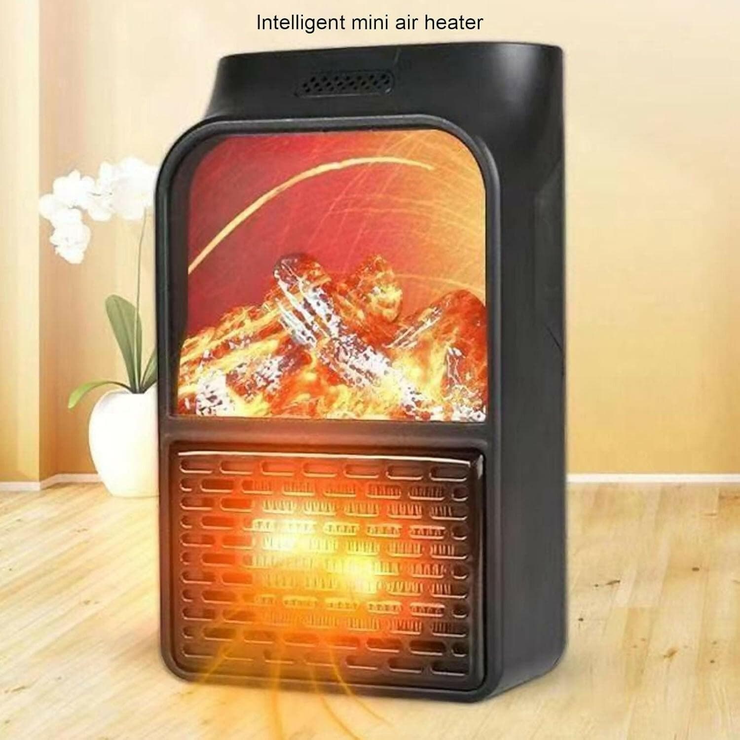 Flame Heater Mini, PTC Ceramic Heating 1000W Portable Fireplace Heater for Dormitory (EU Plug 220V) - HalfPe