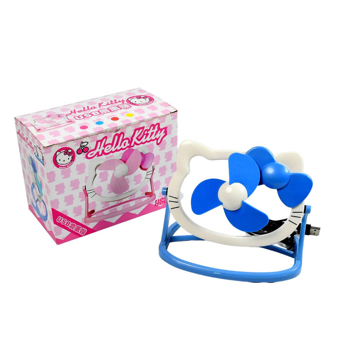 Hello Kitty Cartoon Fan Cute Bright Color Desktop Office Usb Mini Fan Personal Desktop Fan (Battery Not Include)