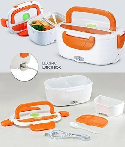 Plastic Heated Portable Food Warmer Lunch Box | Electric Tiffin Box with USB - HalfPe