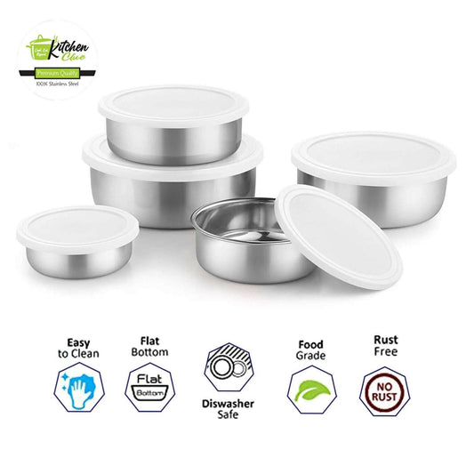 High Grade Quality Steel Containers Set With Plastic Lid