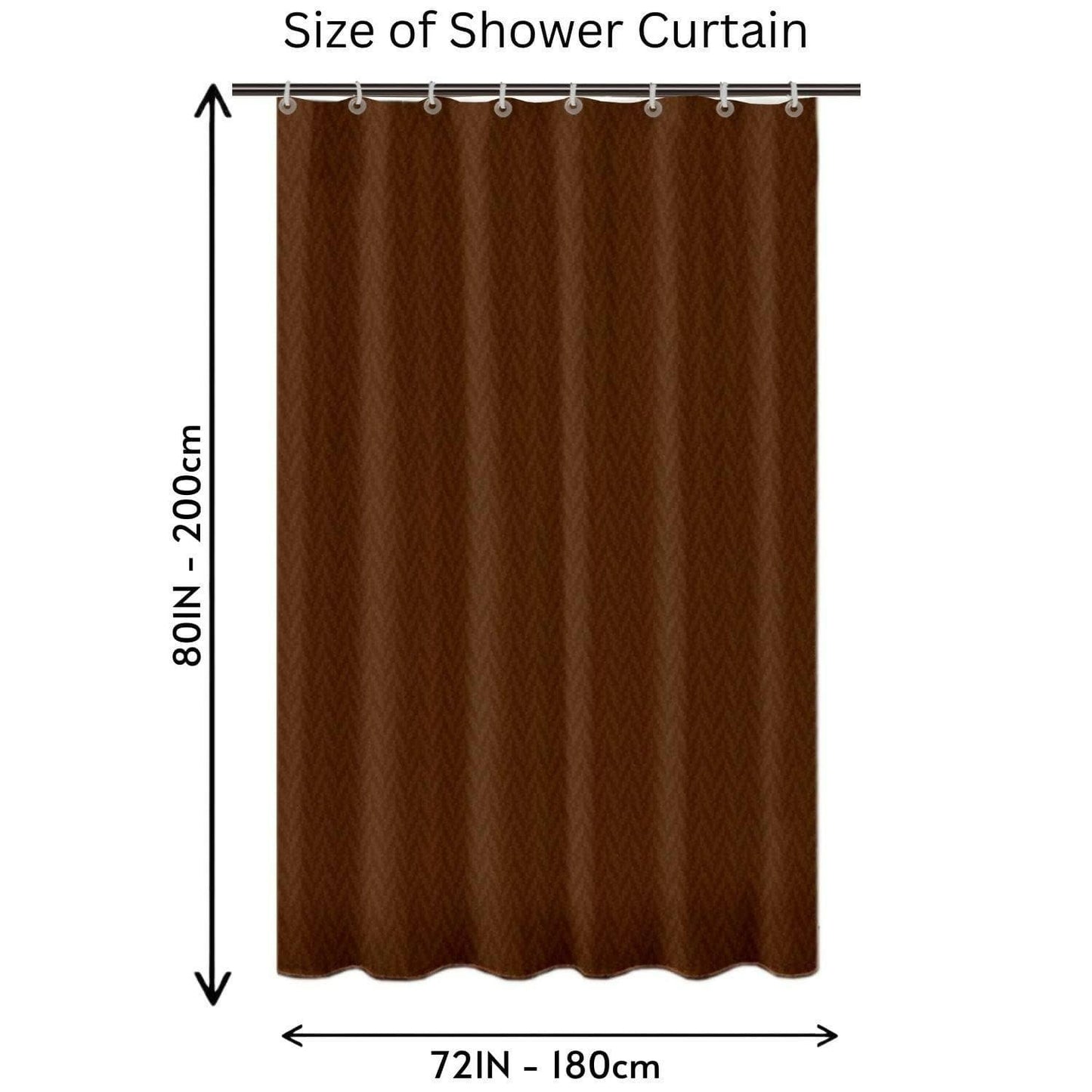 Lushomes Heavy Duty Fabric Shower Curtain, water resistant Partition Liner for Washroom, W6 x H6.5 FT, W72xH80 IN with Shower Curtains 12 Plastic Eyelet % 12 C-Rings (Non-PVC), Colour Dark brown - HalfPe