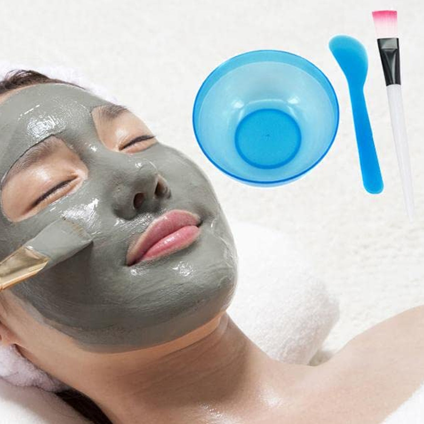 Facial Mask Bowl Set For Girls Use ( 6 Pcs Set )