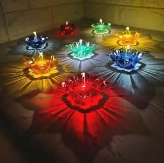 3D Reflection LED Diyas with Water Sensing Technology (Set of 8)