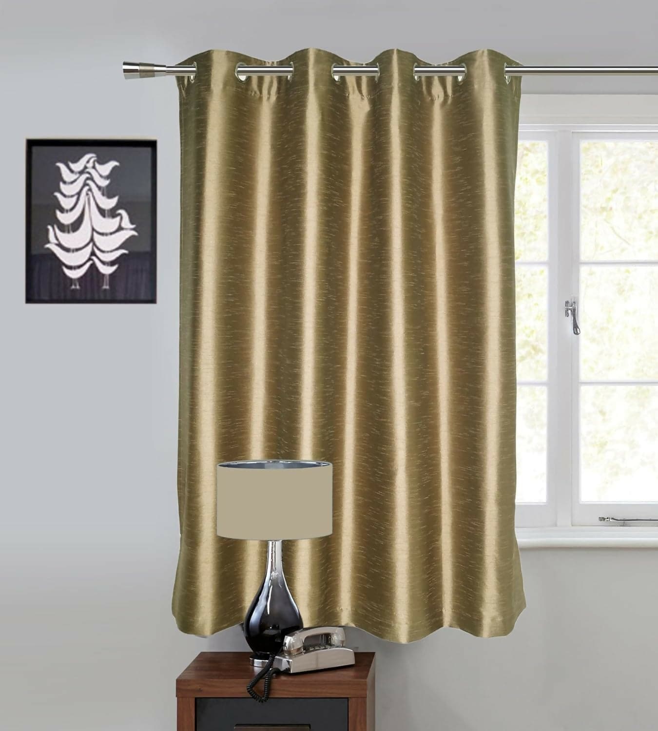 Lushomes Curtain 5 Feet, Curtains with Lining, Brown, Curtains & Drapes, parda, Urban Space Curtains(Single Pc, 54 x 60 inches) - HalfPe