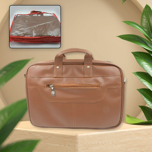 Multipurpose Faux Leather Laptop Shoulder Bag – Executive Messenger for Men & Women