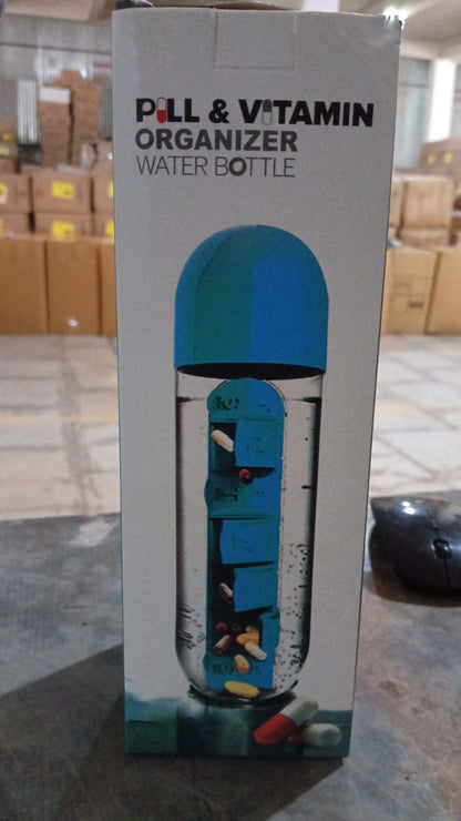 Multi-Functional Pill & Water Bottle – Travel Kit 600ml (Mix Color)