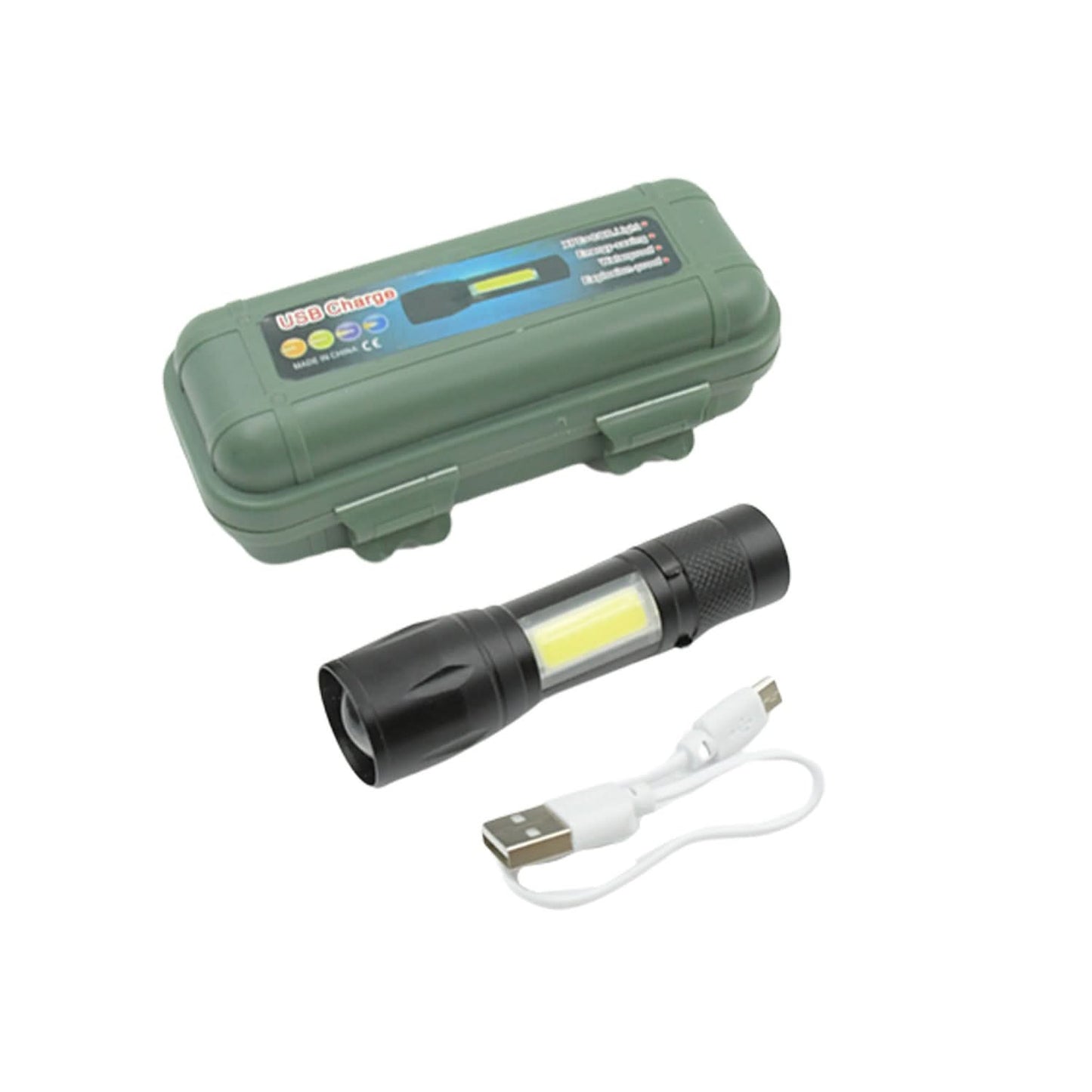Ultra Bright LED Torch with Zoom Rechargeable Pocket Flashlight