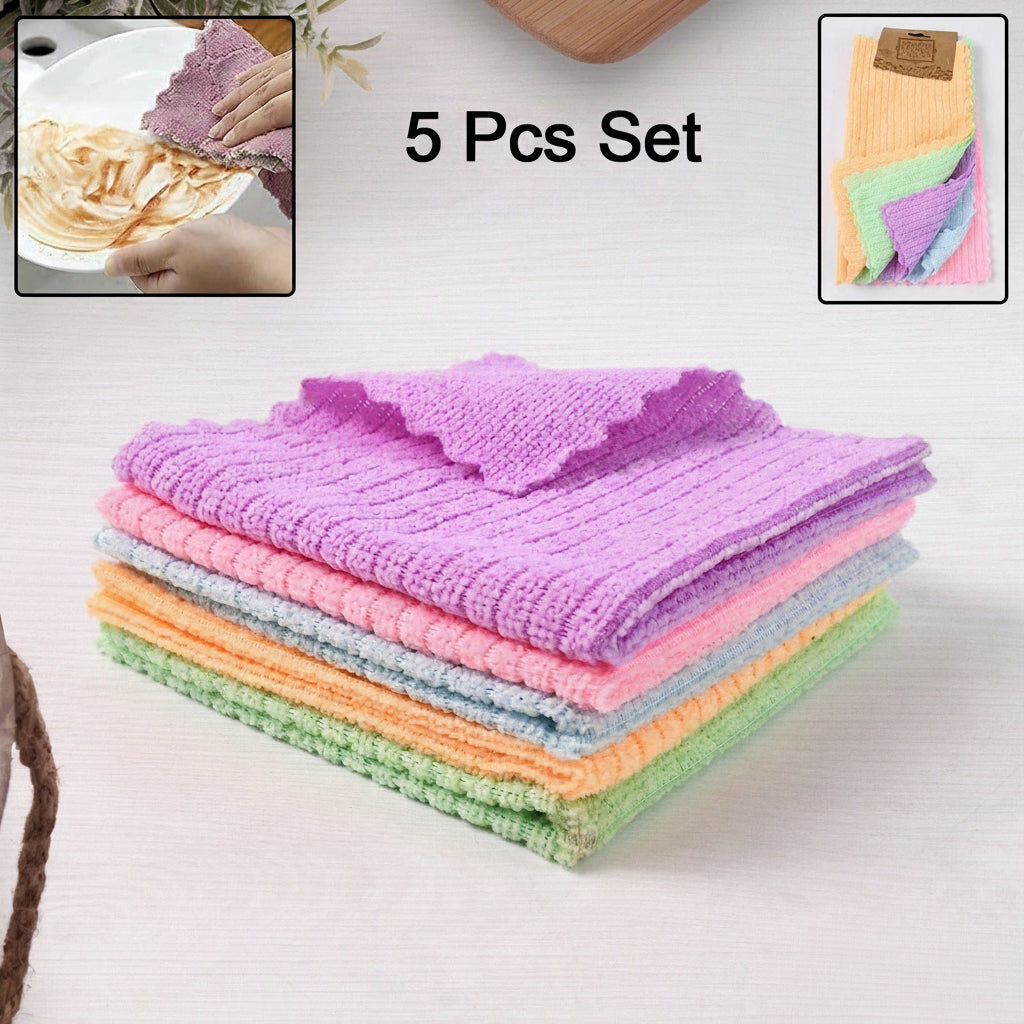 Pack of 5 Microfiber Cleaning Pochha Super Absorbent Microfiber Cleaning Cloth Multipurpose HP DD