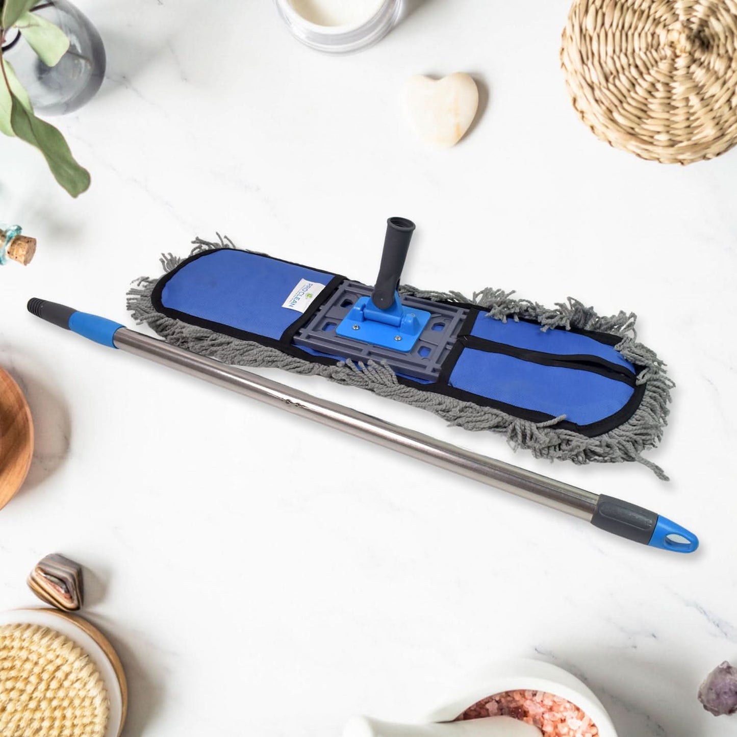 Wet & Dry Floor Mop with Cotton Pad – Long Aluminum Handle for Home Cleaning (1 Pc, Large)