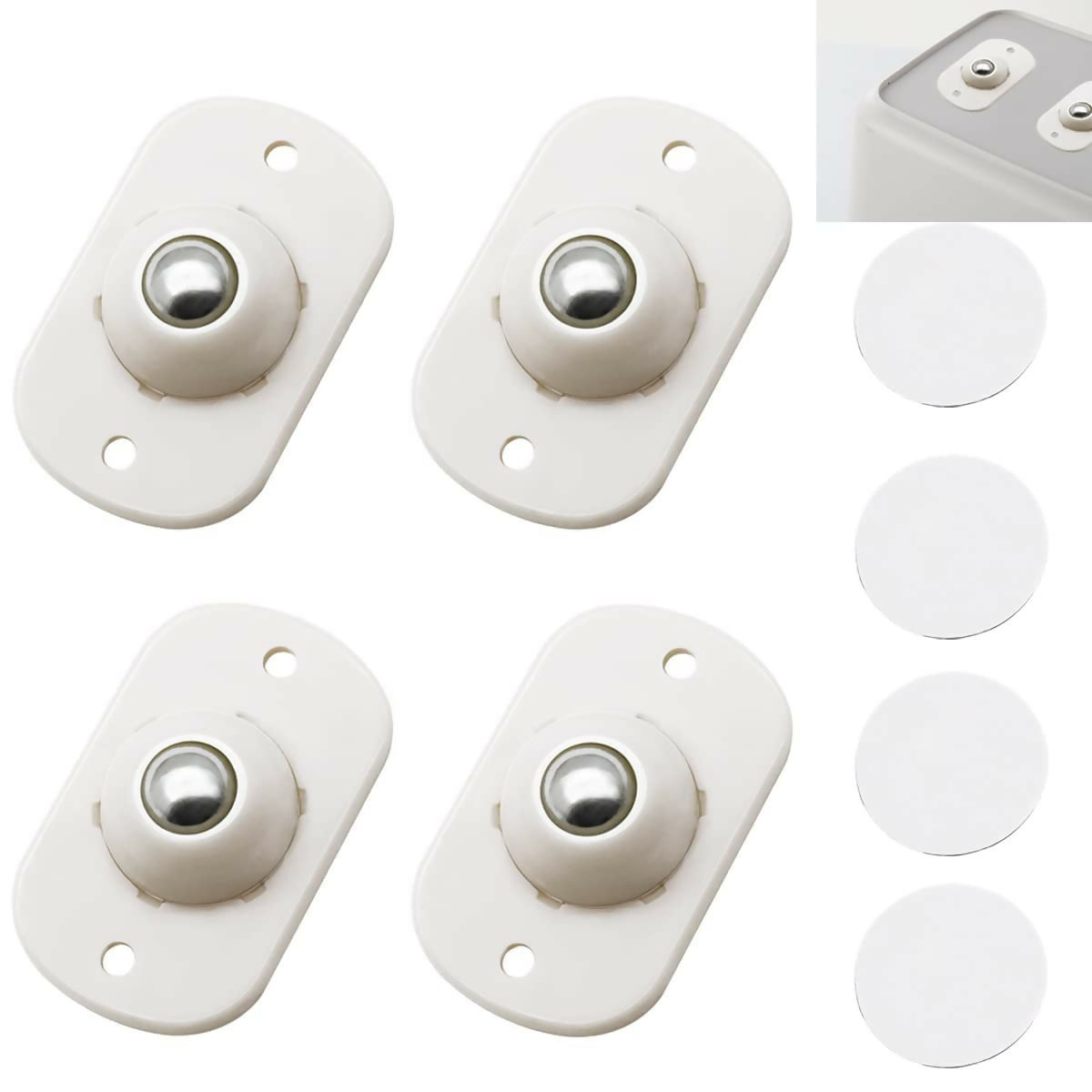 4Pcs Self-Adhesive Mini Swivel Caster Wheels 360° Rotating Universal W