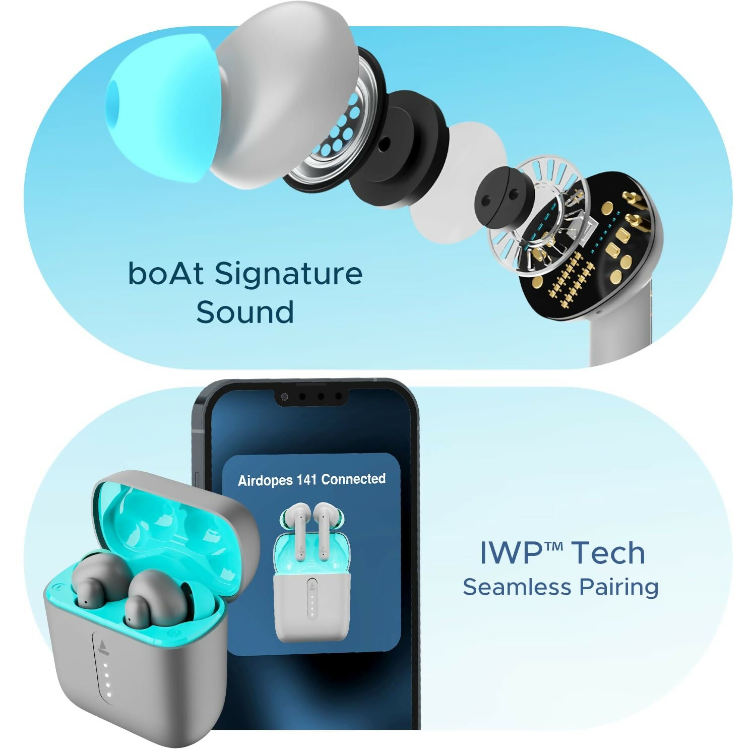 Boat Airdopes 141, Low Latency, ENx Tech, 42HRS Battery, Fast Charge, IWP, IPX4, Bluetooth Earbuds, TWS Ear Buds Wireless Earphones with mic (Cider Cyan)(multi colour) Dreams Gadgets 2