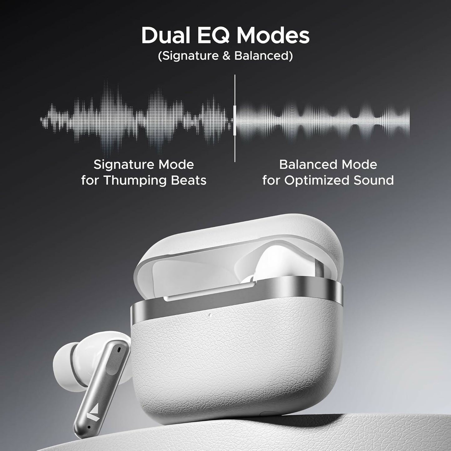 boAt Airdopes 111v2, Leather Finish ,Stream Ad Free Music via App Support, Bluetooth TWS in Ear Earbuds Wireless Earphones with mic (Multi color)