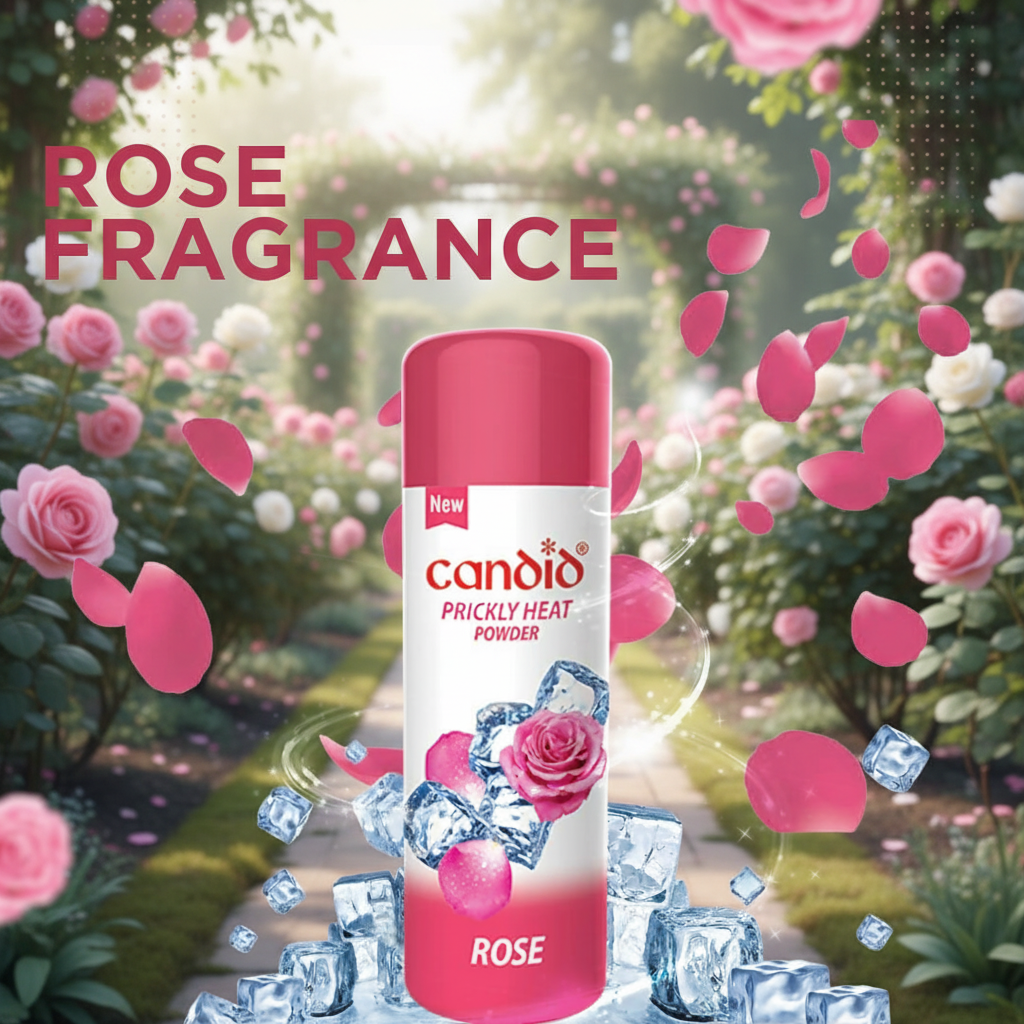 Candid Prickly Heat Powder With Rose | 120 Gm (1PC) HalfPe - FW -TPT