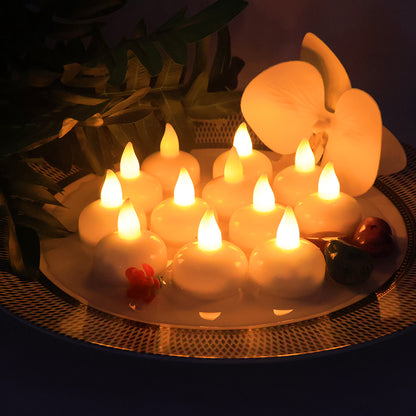 LED Floating Lotus Water Sensor Candles with Automatic On/Off Flameless Decorative Lights (12 Pc)