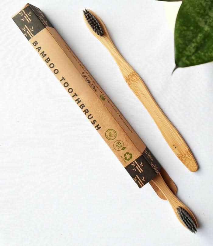 Bamboo Charcoal ToothBrush S Curve The Earth Trading company