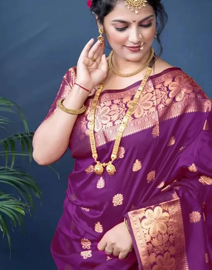 AXONIT Royal Emerald Jacquard Saree with Broad Golden Zari Border & Pallu