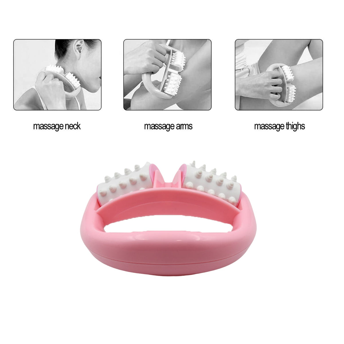 Manual Round Handle Plastic 2 Rollers Massage Roller Cellulite Roller For Legs Arms Back Muscle Pain Relief And Muscle Relaxation HP DD