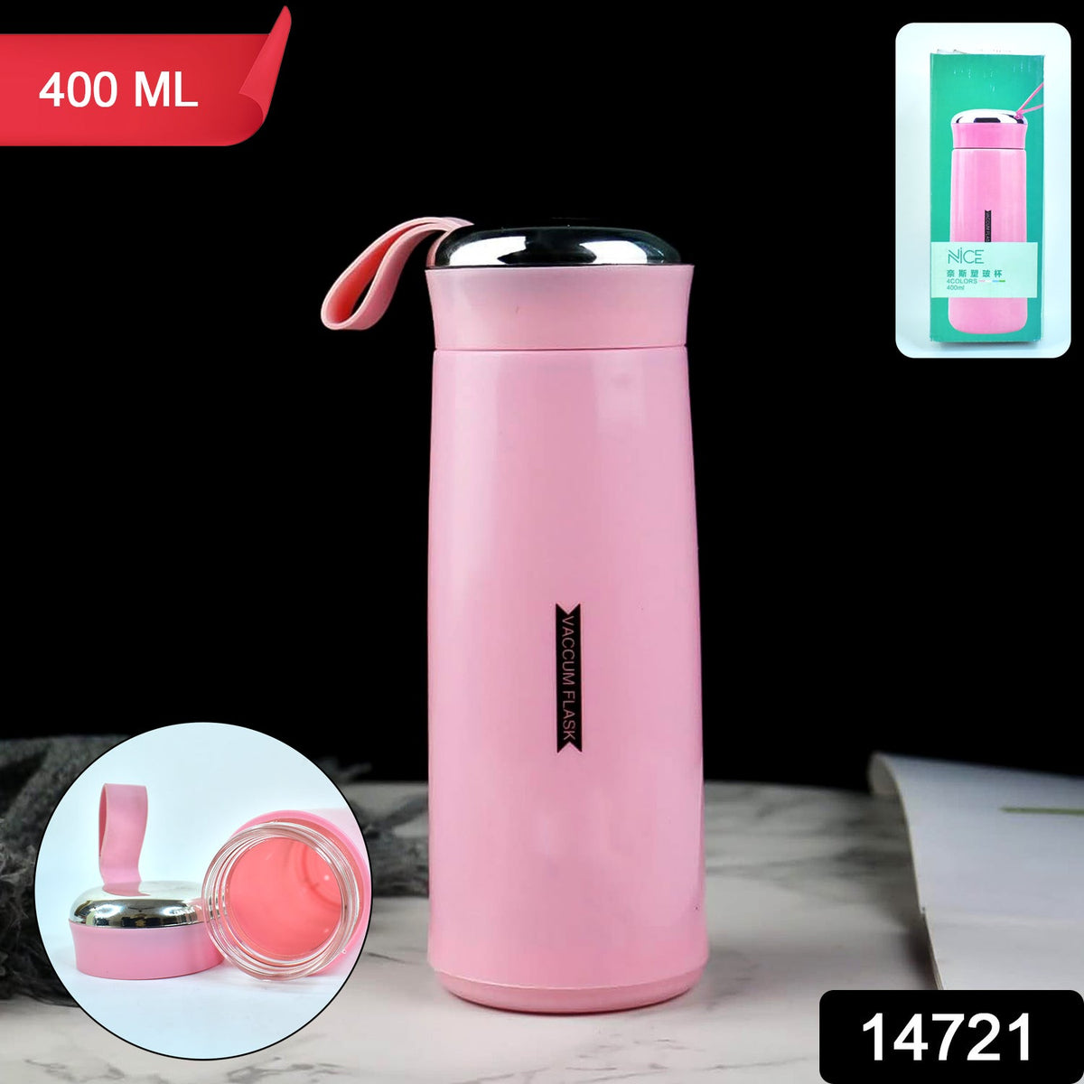 Water Bottle 400ml Leak Proof Glass Water Bottle With Daily Water Intake For Gym And Children Nice Bottle (1 Pc  Pink Color) HP DD