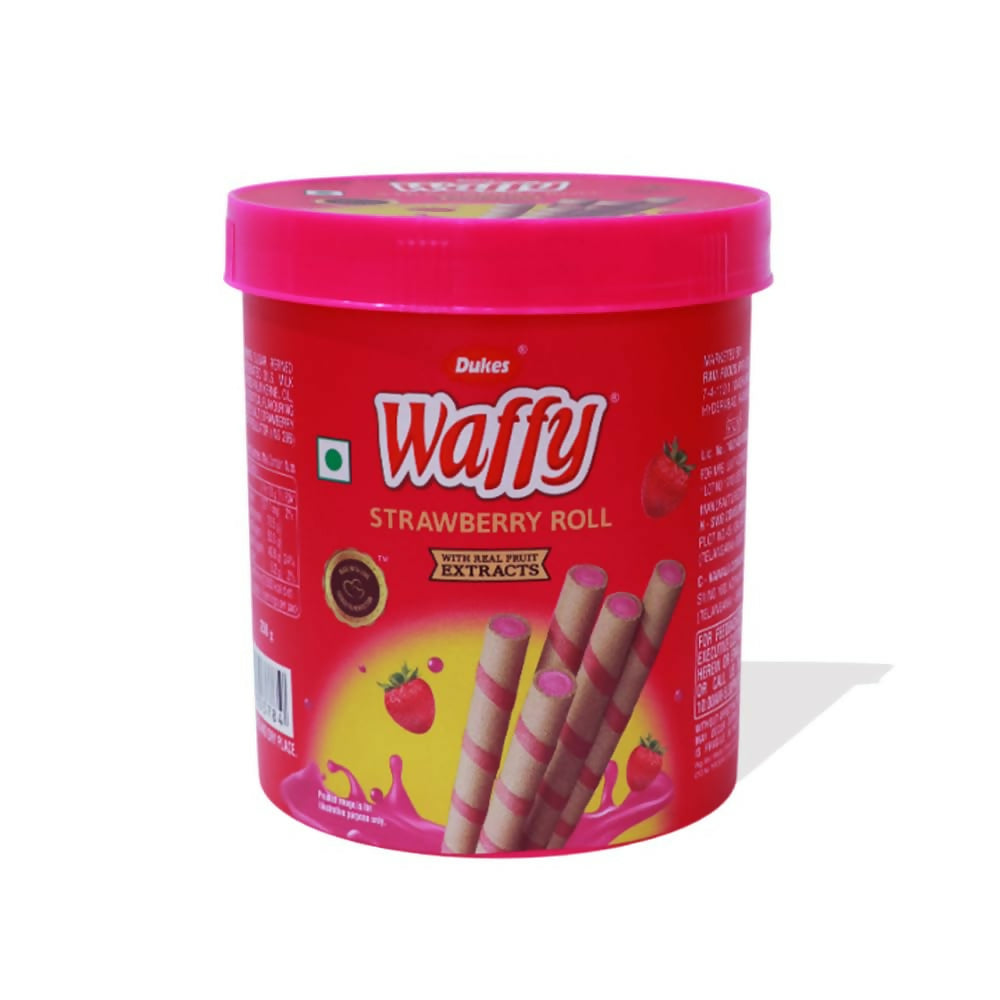 Dukes Waffy Strawberry flavoured Wafer roll Jar (250g)