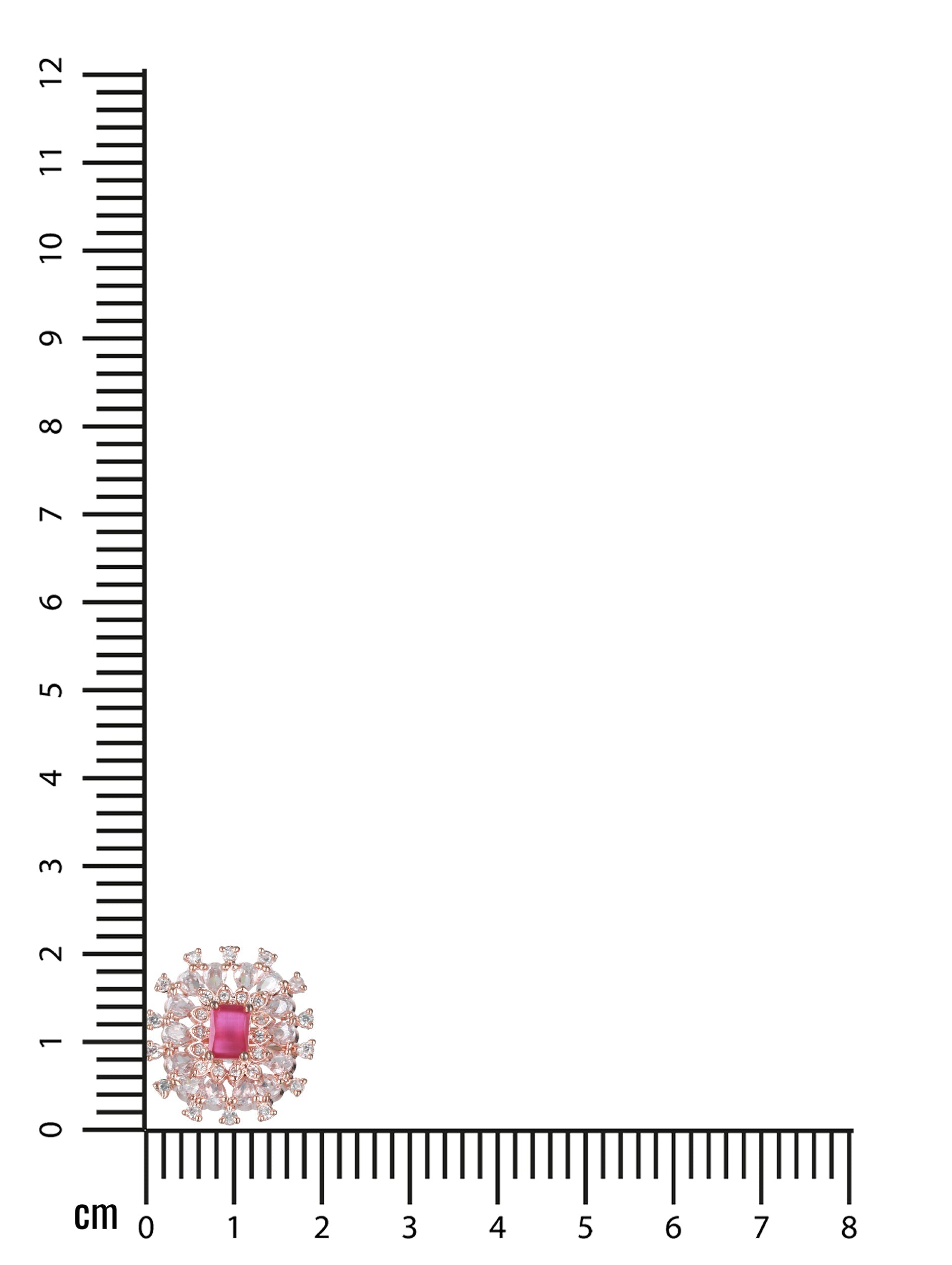 Rose Gold Plated & Pink American Diamond Studded Cocktail Ring