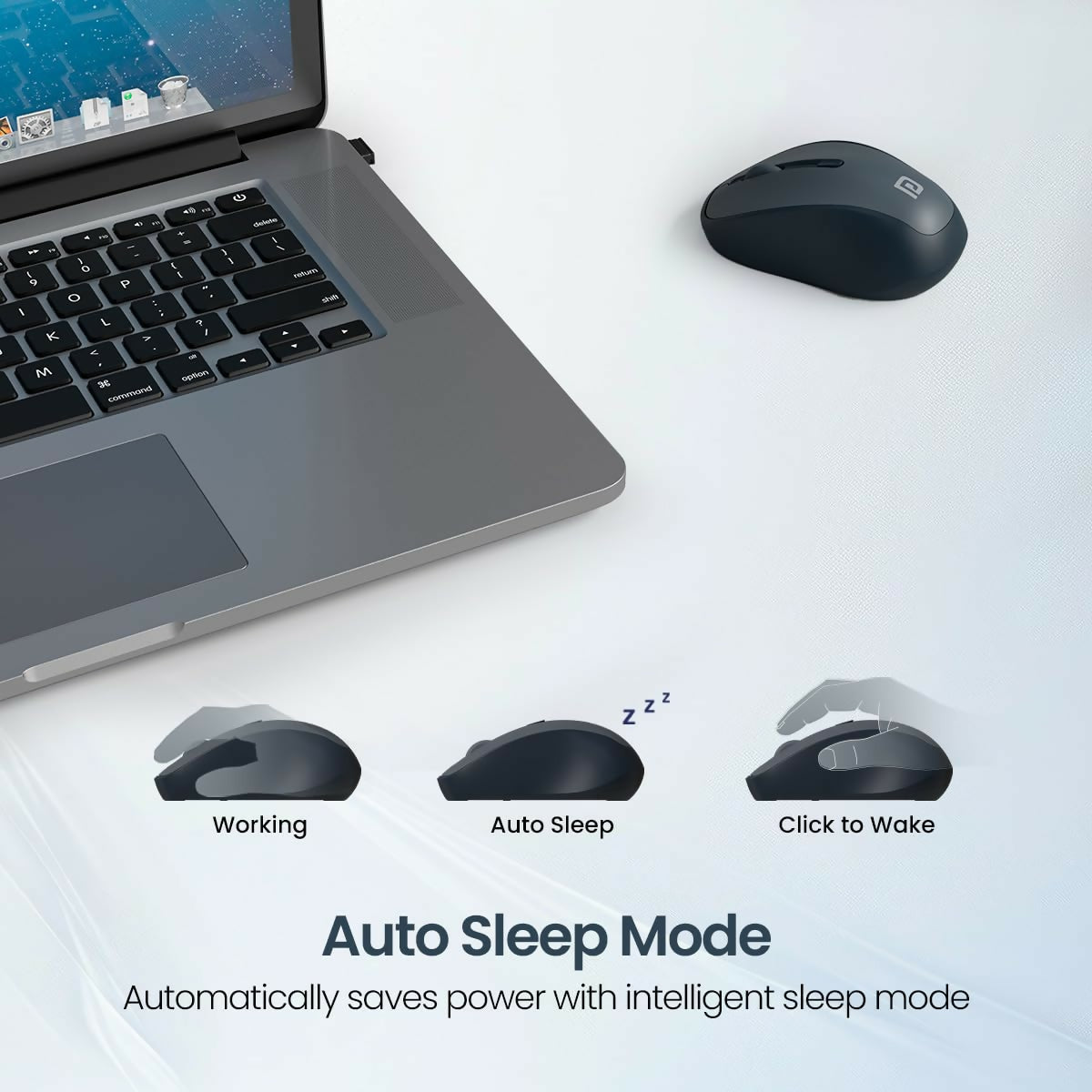 Portronics Toad 34 Wireless Mouse with 2.4 GHz Wireless, Adjustable Sensitivity, USB Receiver, Ergonomic Design, for Laptops, Desktops PC, Mac (Black)