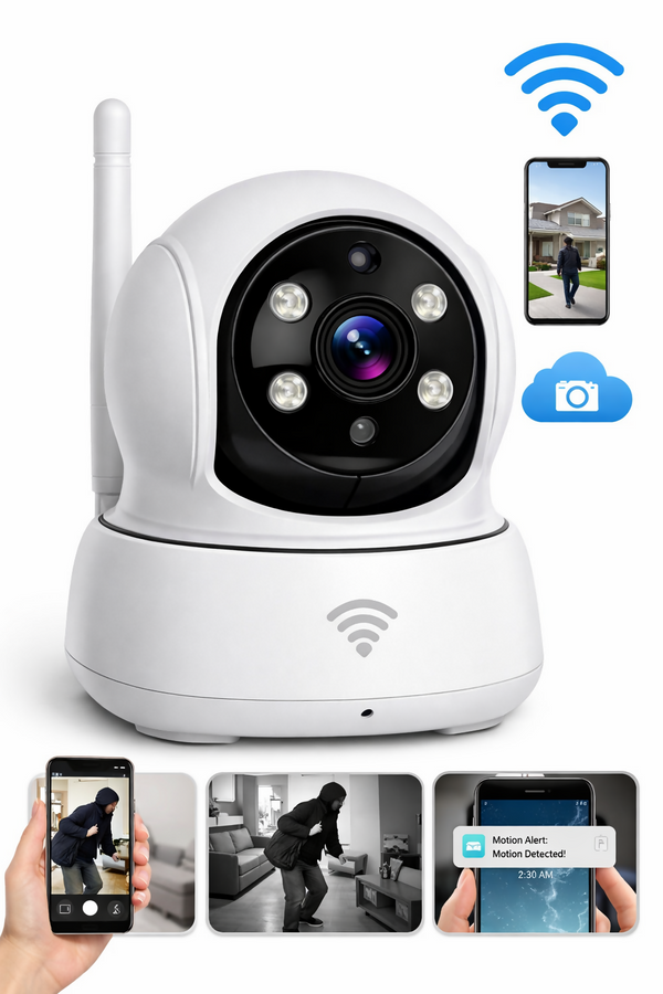 “HD WiFi Smart Indoor Security Camera – Motion Alerts, Color Night Vision, Two-Way Audio, Mobile App Control (4G with sim)” KARTHIKEYA ELECTRONICS