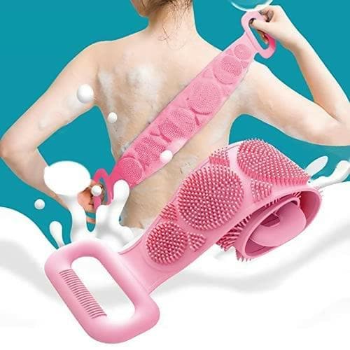 Silicone Body Back Scrubber Double-Sided Exfoliating Brush - HalfPe