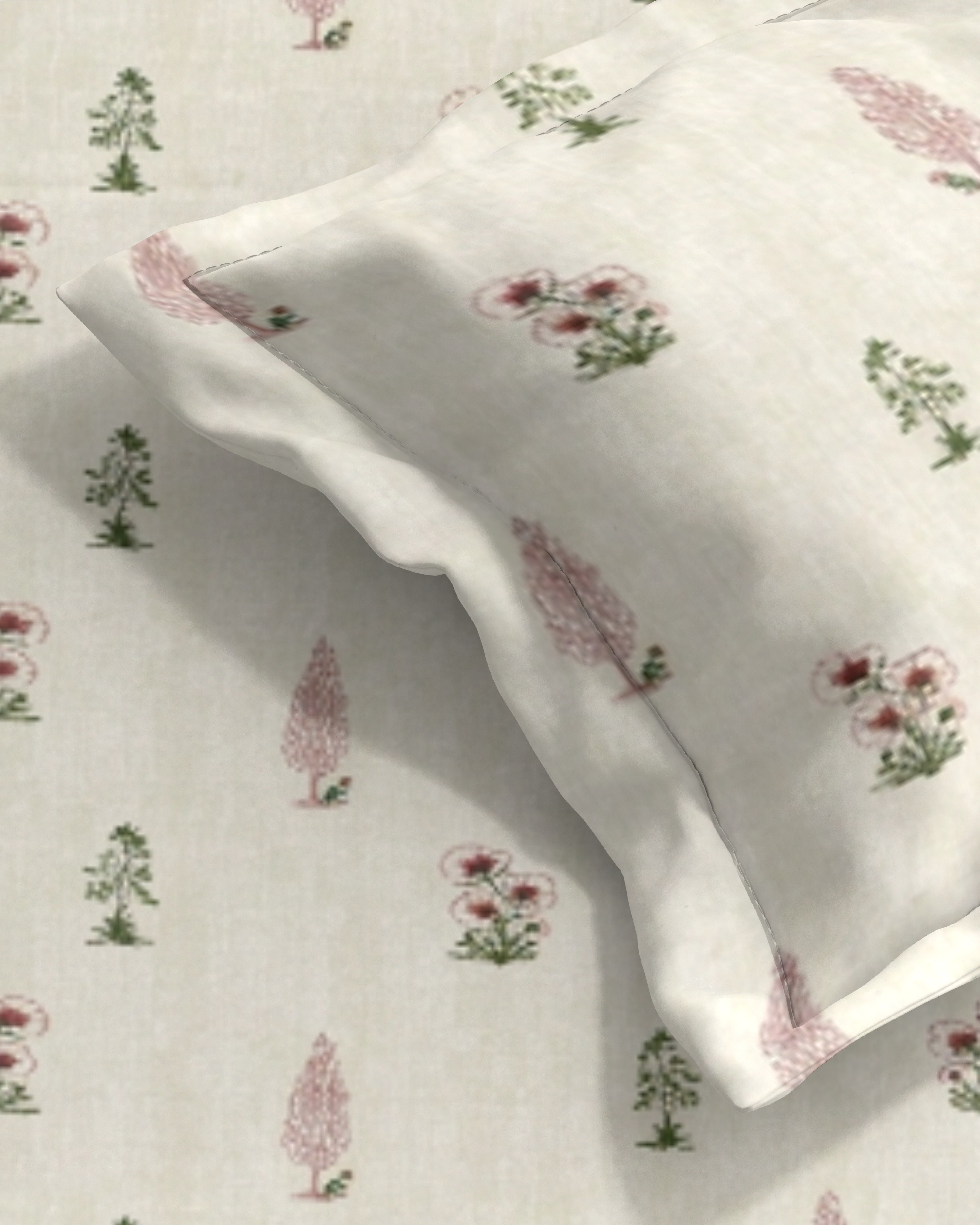 Petal 100% Pure Cotton Collection Percale Super King Bedsheet With 2 Pillow Covers