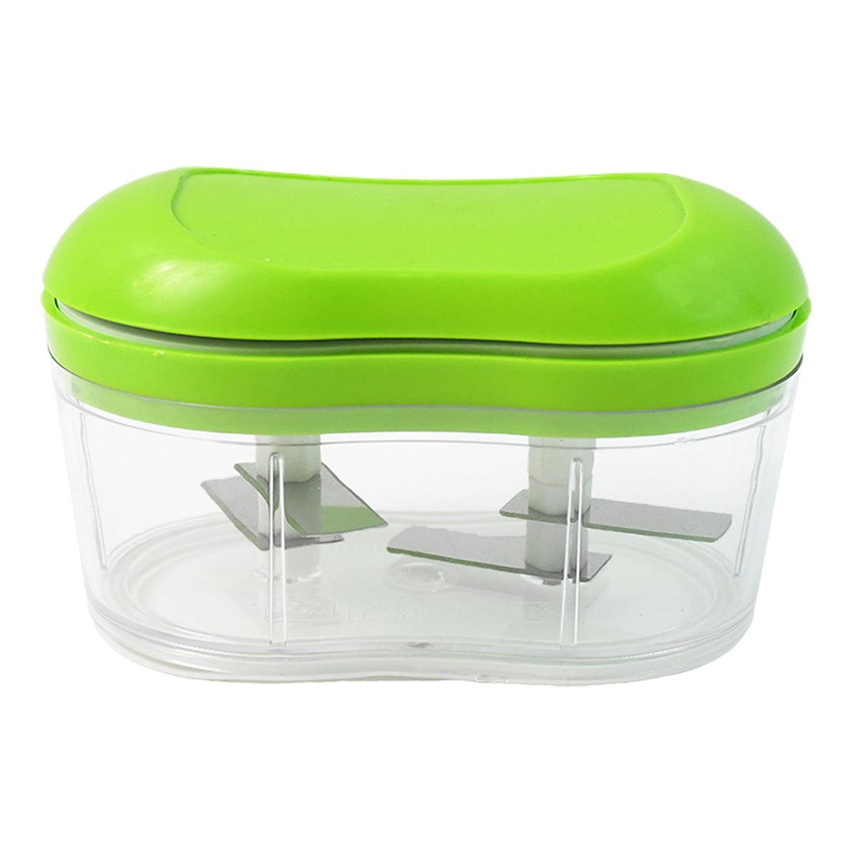 Manual Hand Push Garlic Cutter & Vegetable Chopper for Multi-Blade Mini Food Chopper with Transparent Container  (1 Pc)