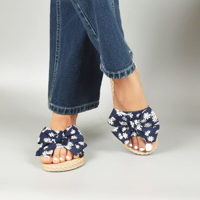Indifeet Flat Bow Sliders for Women