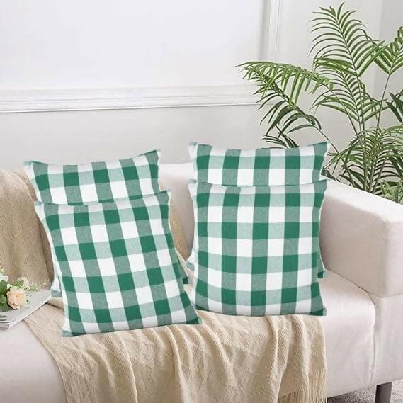 Lushomes Square Cushion Cover, Cotton Sofa Pillow Cover Set of 4, 16x16 Inch (Multicolour) - HalfPe