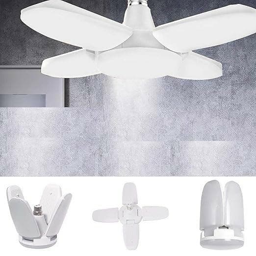 Brio Led Bulb Light Foldable Fan Shape Bulb Bright Angle 25 Watt Adjustable Home Ceiling Portable (Abs Plastic) - HalfPe