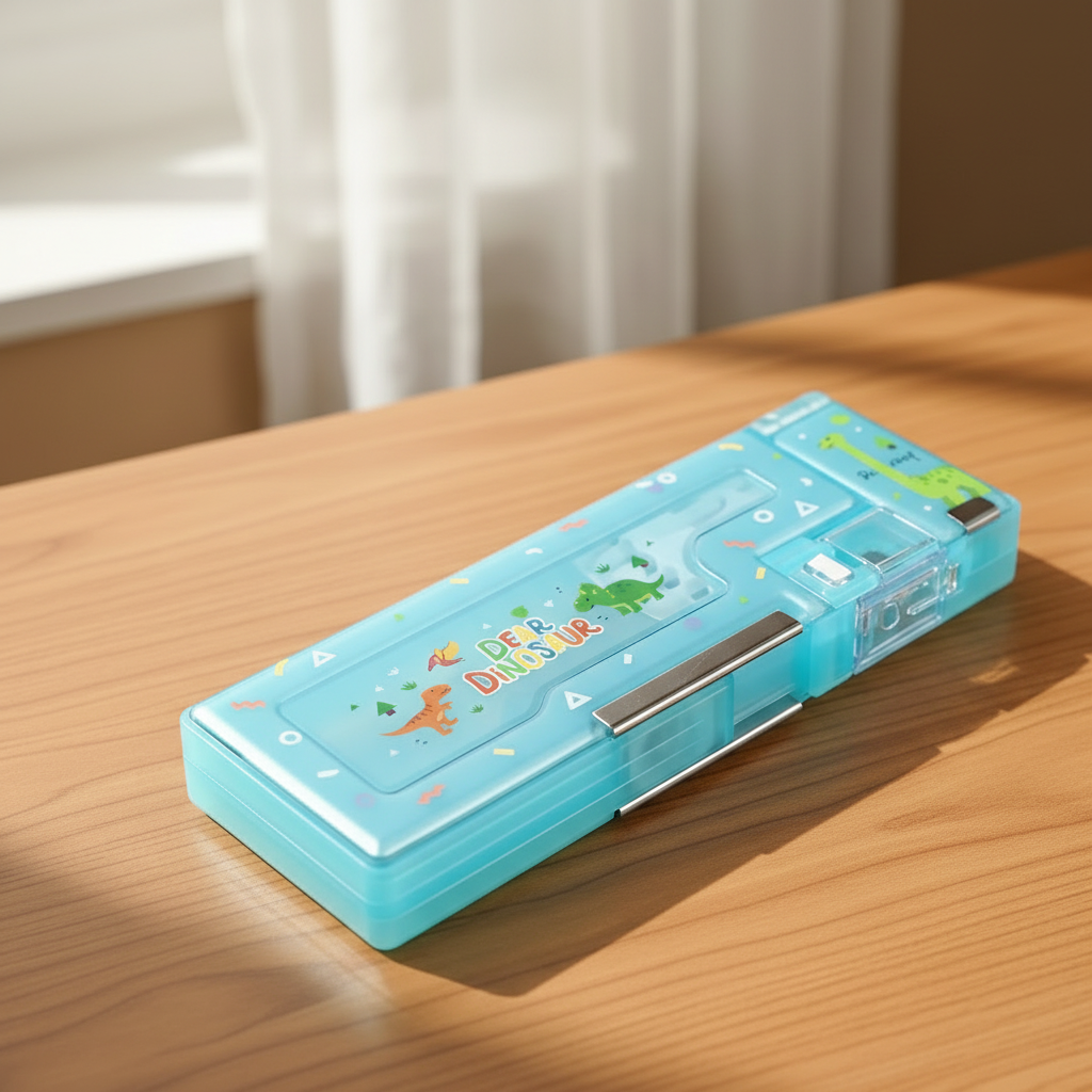 Dinosaur Printed EVA Pencil Case (Blue, Pack of 1) SUPER