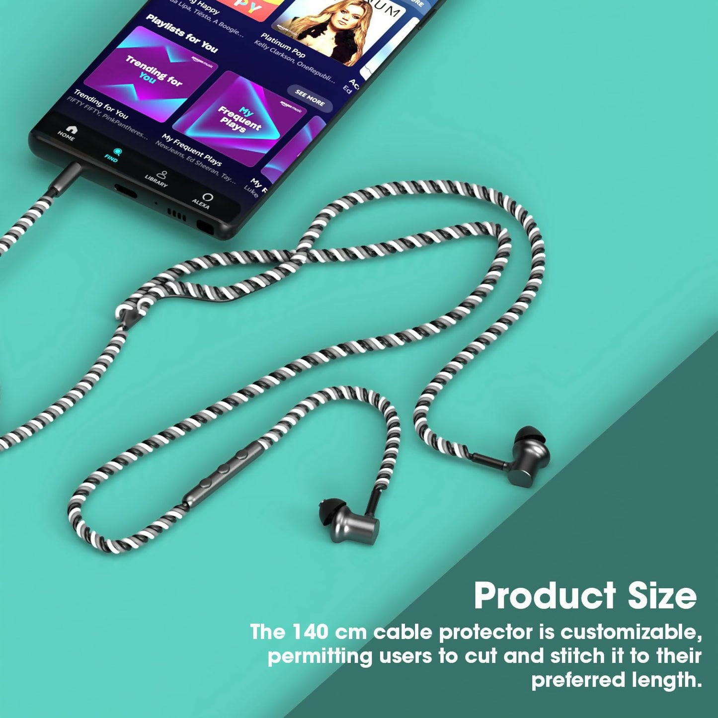 Premium Spiral Cable Guard Durable Protective Sleeve for Phone Chargers & Headphones