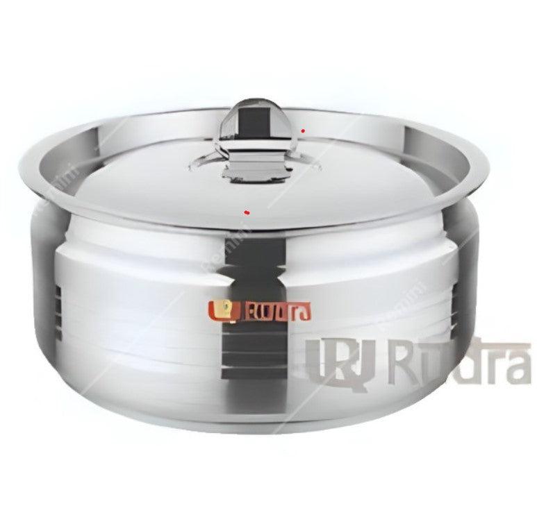 Rudra Stainless Steel Handi with Steel Pot Light Weight (Multiple Sizes) - HalfPe