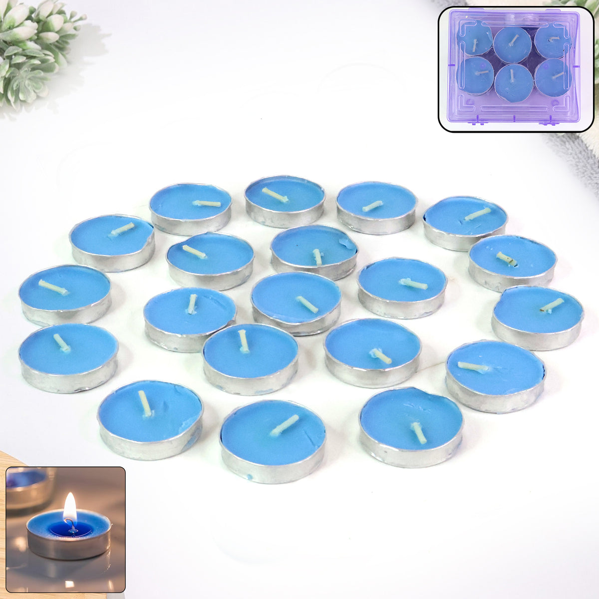 Multicolor Tea Light Candles Set – Pack of 20 – Vibrant Colors for Home Decor, Festivals, and Special Occasions