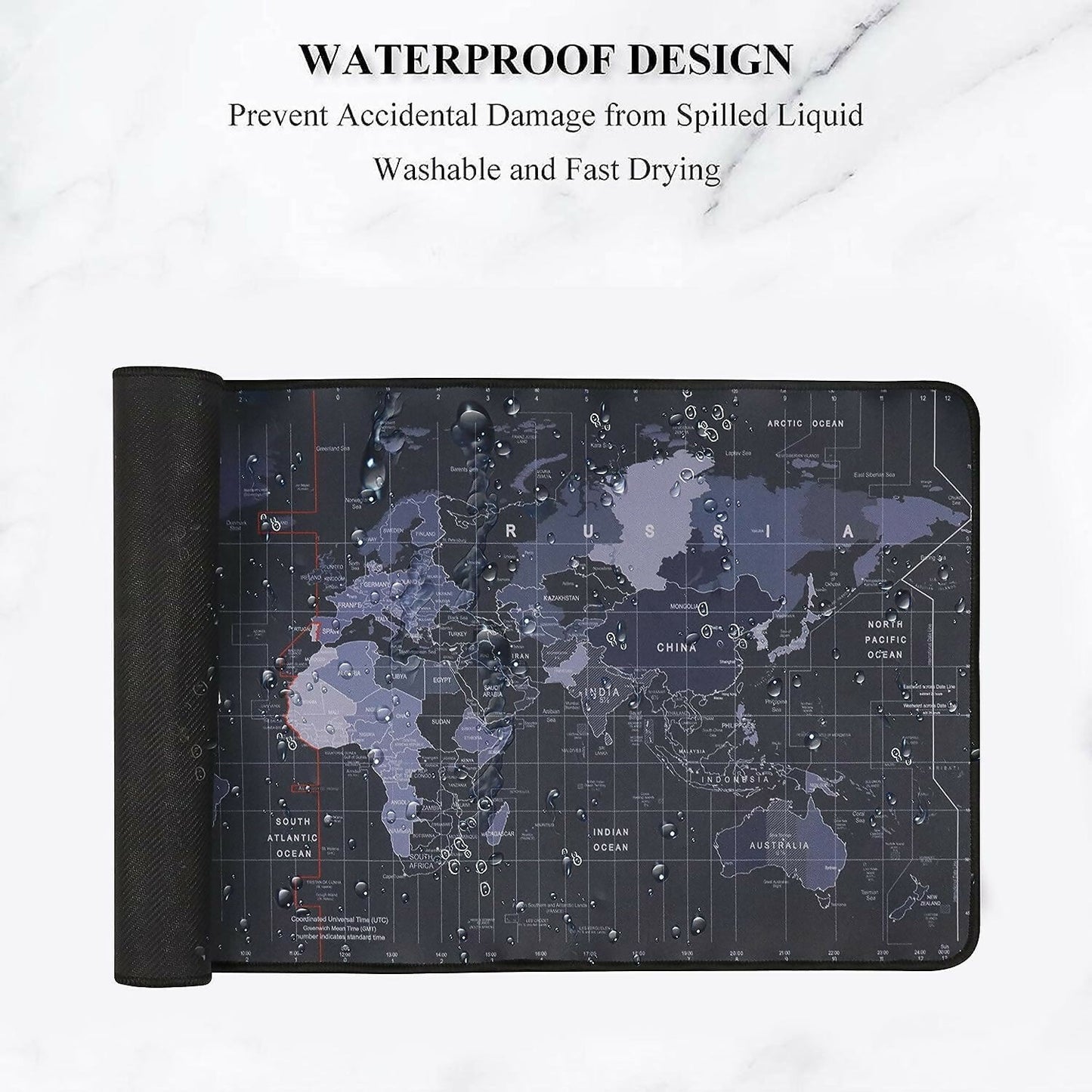 World Map Desk Mat & Mouse Pad (80×30 cm) Large Non-Slip, Water-Resistant Desk Pad with Smooth Surface Printed Keyboard & Mouse Mat for Office & Home Use